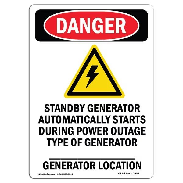 Safety Sign, OSHA Danger, 14